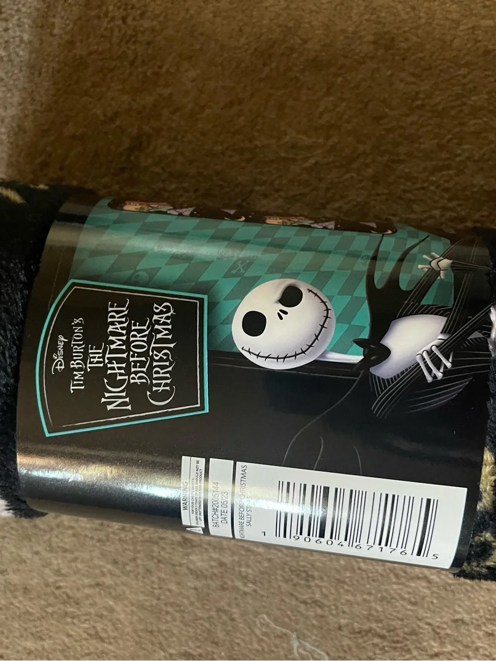 Disney The Nightmare Before Christmas Black & Purple Silk Touch Throw
